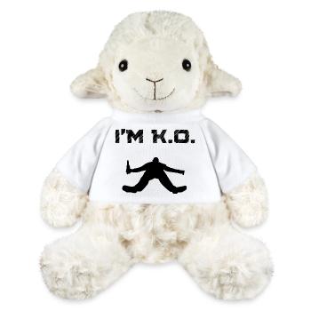 Je suis KO Homme Ivre Évanoui Évanouissement Ivre Coma - Mouton en peluche Annika MiniFeet® - blanc - Devant
