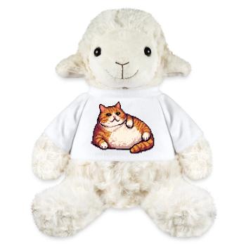 Gros chat roux pixel art - Mouton en peluche Annika MiniFeet® - blanc - Devant
