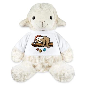Sloth Santa Claus Xmas Tree Comic Cartoon - MiniFeet® Sheep Annika - white - Front