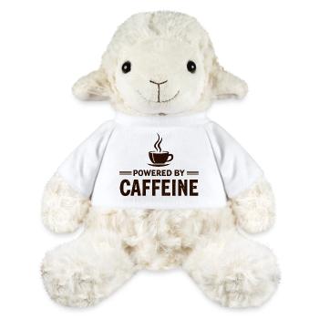 Powered By Caffeine Kaffee Spruch Energie - MiniFeet® Schaf Annika - Weiß - Vorne