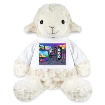 Farbenfrohes RGB-Gaming-Setup - MiniFeet® Schaf Annika - Weiß - Vorne