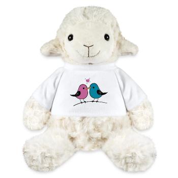Les oiseaux embrassent avec le cœur - Mouton en peluche Annika MiniFeet® - blanc - Devant