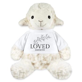 Jérémie aimée 31:3 - Amour éternel chrétien - Mouton en peluche Annika MiniFeet® - blanc - Devant
