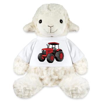 Roter Traktor Cartoon – Landwirtschaftsstil - MiniFeet® Schaf Annika - Weiß - Vorne