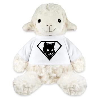 Chat super-héros dans le bouclier | Emblème Supercat - Mouton en peluche Annika MiniFeet® - blanc - Devant