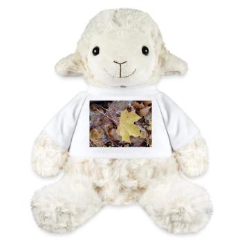 Gelbes Ahornblatt auch verregnetem Herbstteppich - MiniFeet® Schaf Annika - Weiß - Vorne