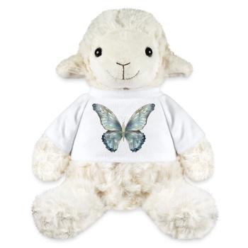 Butterfly in delicate shades of blue painted by hand - MiniFeet® Sheep Annika - white - Front