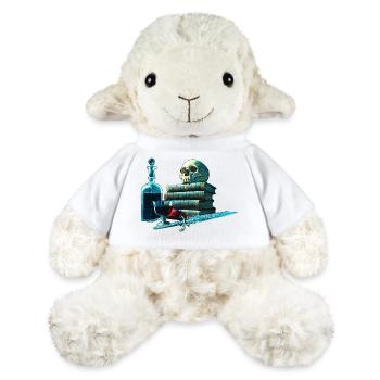 Bücher Design, Menschenschädel, Weinflasche - MiniFeet® Schaf Annika - Weiß - Vorne