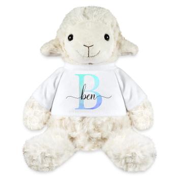 B| Monogramm | Name | Ben | Watercolor - MiniFeet® Schaf Annika - Weiß - Vorne