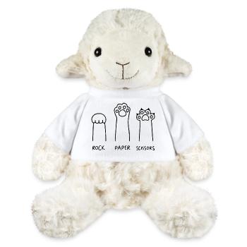 cat rock paper scissors funny - MiniFeet® Sheep Annika - white - Front