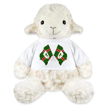 Crossed Nottinghamshire Flags - MiniFeet® Sheep Annika - white - Front