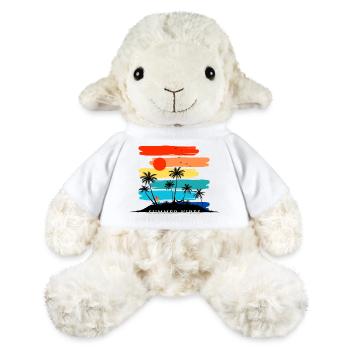 Sommer-Sonnenuntergangs-Palmen-Design Tropisch - MiniFeet® Schaf Annika - Weiß - Vorne