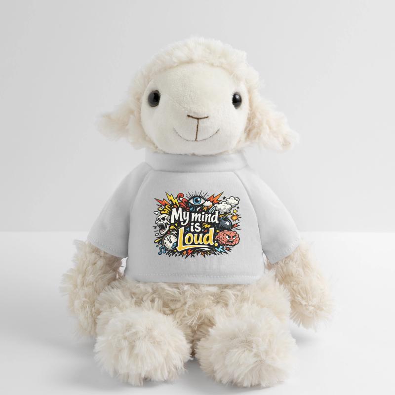My Mind Is Loud – Vibrant Abstract Typography Mouton en peluche Annika MiniFeet®