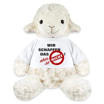 Wir schaffen das aber so nicht - schwarz - Spruch - MiniFeet® Schaf Annika - Weiß - Vorne