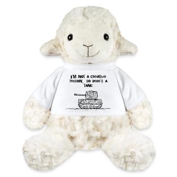 Je ne suis pas créatif – ici, un char d’assaut - Mouton en peluche Annika MiniFeet® - blanc - Devant