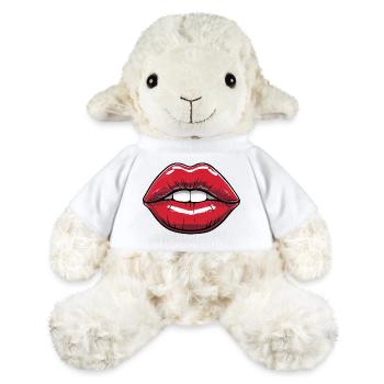 Lèvres embrassables Style bande dessinée rouge à lèvres - Mouton en peluche Annika MiniFeet® - blanc - Devant