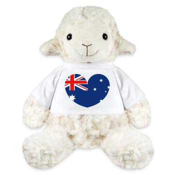 Drapeau australien avec cœur - Mouton en peluche Annika MiniFeet® - blanc - Devant