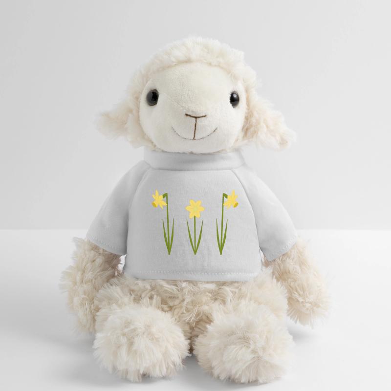 Anniversaire de mars Fleurs de naissance Jonquilles en fleurs Mouton en peluche Annika MiniFeet®