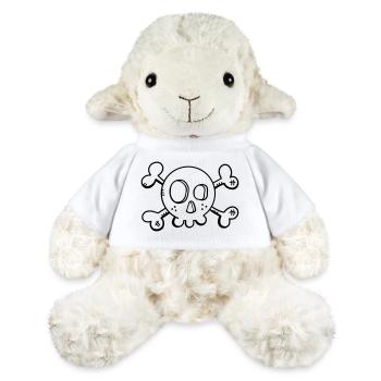 Lustiger Totenschädel - Totenkopf - Skull - Pirat - MiniFeet® Schaf Annika - Weiß - Vorne
