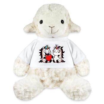 Duo Cœur de Licorne - Mouton en peluche Annika MiniFeet® - blanc - Devant