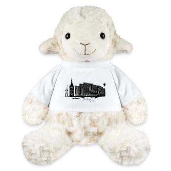 Abstract Ratingen skyline on dark background - MiniFeet® Sheep Annika - white - Front