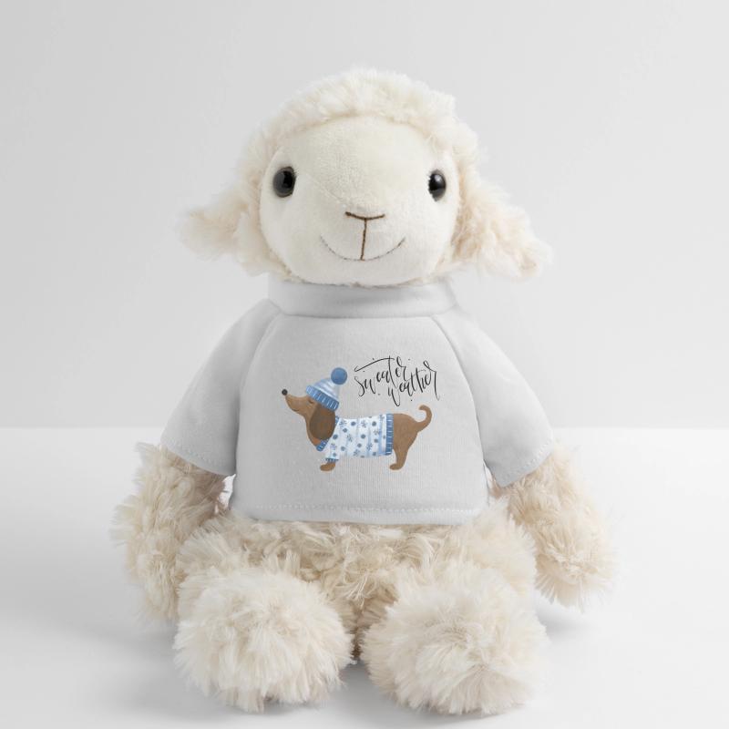 Teckel avec pull et chapeau Pull Météo bleu Mouton en peluche Annika MiniFeet®