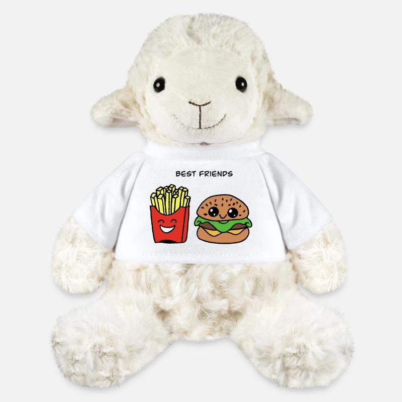 Beste Freunde: Burger & Pommes Duo - MiniFeet® Schaf Annika - Weiß