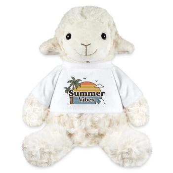 Ambiances estivales, scène rétro de plage au coucher de soleil - Mouton en peluche Annika MiniFeet® - blanc - Devant