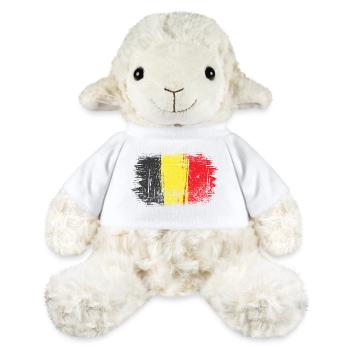Pinselstrich Belgische Flagge - MiniFeet® Schaf Annika - Weiß - Vorne
