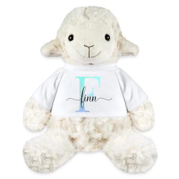 E| Monogramm | Name | Finn | Watercolor - MiniFeet® Schaf Annika - Weiß - Vorne