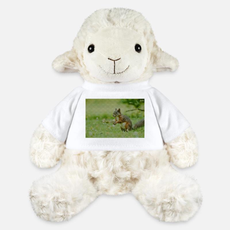 Squirrel Forest Pattern - MiniFeet® Sheep Annika - white