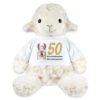 50 Geburtstag – Kurz erschrocken, dann gefeiert - MiniFeet® Schaf Annika - Weiß - Vorne