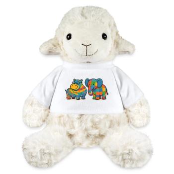 Bunte Elefanten-Nilpferd-Haustiere - MiniFeet® Schaf Annika - Weiß - Vorne