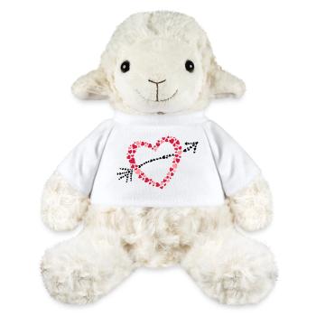 Grand coeur avec une flèche de nombreux cœurs. - Mouton en peluche Annika MiniFeet® - blanc - Devant