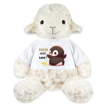 Humorvolle Ausdrücke "Pisse und Love Penguin" - MiniFeet® Schaf Annika - Weiß - Vorne