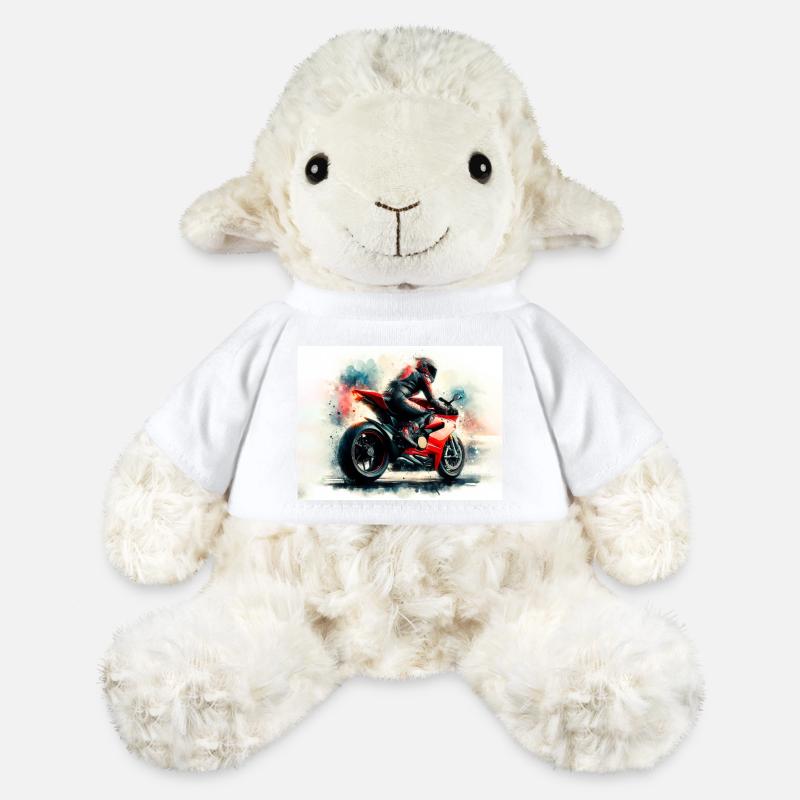 Aquarell Motorrad - MiniFeet® Schaf Annika - Weiß