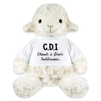 CDI humour Chiante - Cadeau femme drôle - Mouton en peluche Annika MiniFeet® - blanc - Devant