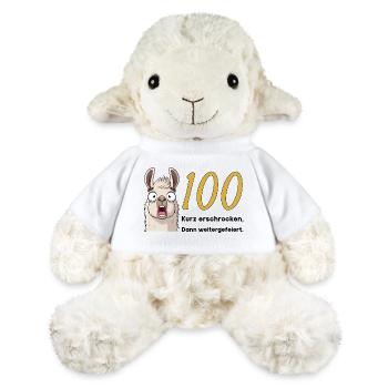 100 Geburtstag – Kurz erschrocken, dann gefeiert - MiniFeet® Schaf Annika - Weiß - Vorne