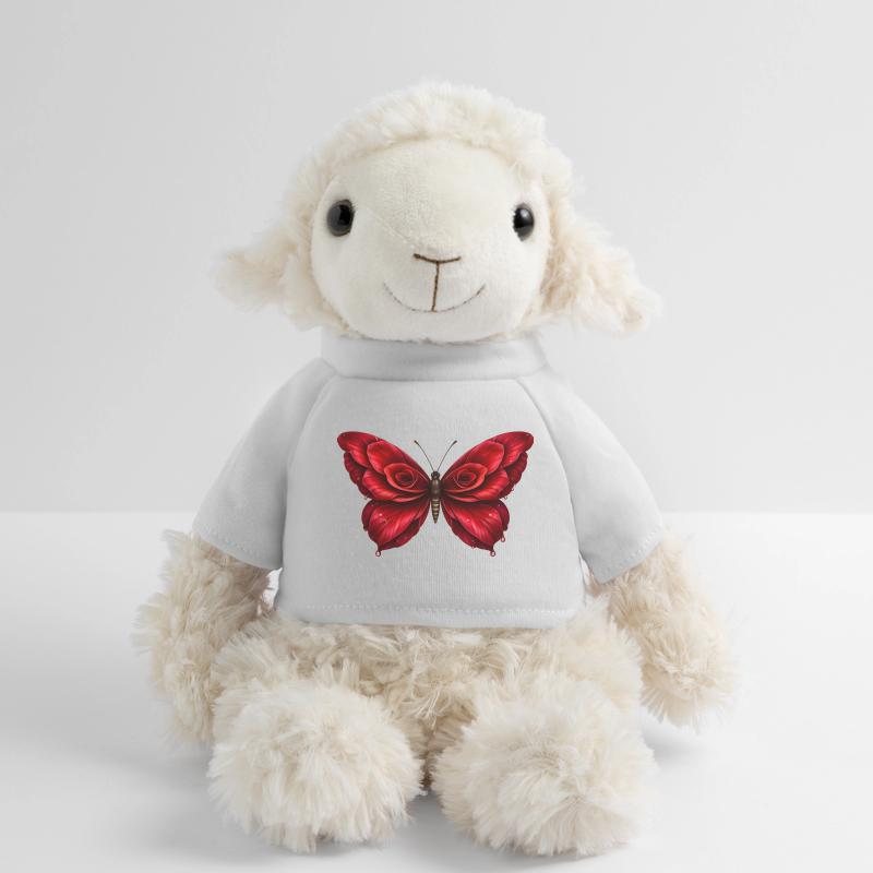 Ailes de rose – papillon de fleurs rouges Mouton en peluche Annika MiniFeet®