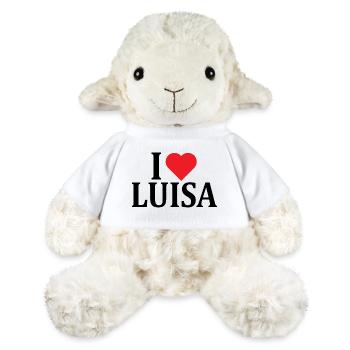 t-shirt prénom J’adore Luisa t-shirt idée cadeau - Mouton en peluche Annika MiniFeet® - blanc - Devant