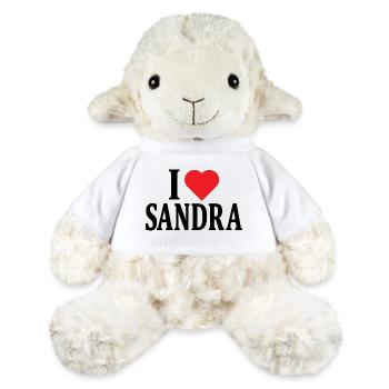 J’aime Sandra T-Shirt idée cadeau - Mouton en peluche Annika MiniFeet® - blanc - Devant