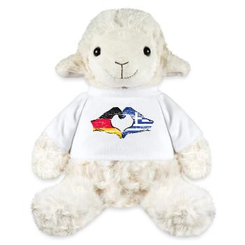 Germany Greece Flag Hands Heart Used - MiniFeet® Sheep Annika - white - Front