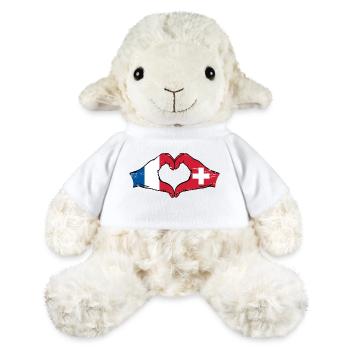 France Suisse Drapeau Mains Coeur Forme Utilisé - Mouton en peluche Annika MiniFeet® - blanc - Devant