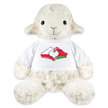 Pologne Biélorussie drapeau mains forme de coeur utilisé - Mouton en peluche Annika MiniFeet® - blanc - Devant