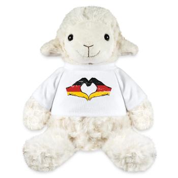 Germany Flag Hands Heart Shape Used - MiniFeet® Sheep Annika - white - Front