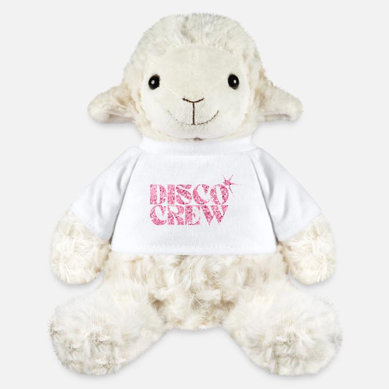Disco Crew Pink Glitzer Logo - MiniFeet® Schaf Annika - Weiß