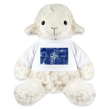 Drapeau de l’OTAN Drapeau Grunge Rétro Vintage - Mouton en peluche Annika MiniFeet® - blanc - Devant