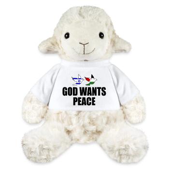 God wants peace for israel free palestine - Mouton en peluche Annika MiniFeet® - blanc - Devant