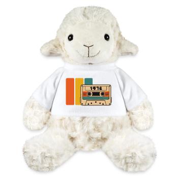 Cassette rétro 1976 en blocs colorés - Mouton en peluche Annika MiniFeet® - blanc - Devant