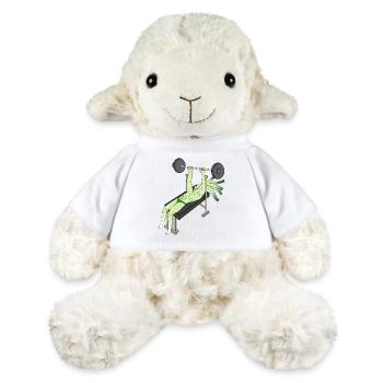 Bench Press Gym Fitness Leek Gift - MiniFeet® Sheep Annika - white - Front